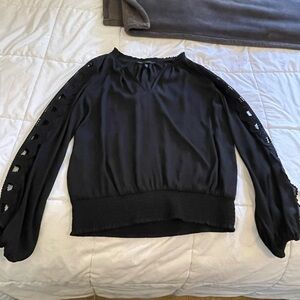 White House Black Market - Black Lace Blouse - SIZE L
